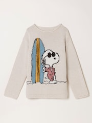 FatFace Ivory Snoopy Knitted Jumper - Image 5 of 5