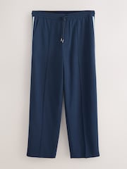 Navy Wide Leg Fit Side Stripe Smart Joggers - Image 8 of 9