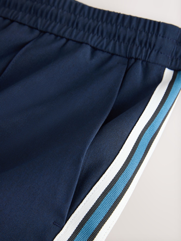 Navy Wide Leg Fit Side Stripe Smart Joggers - Image 9 of 9 Navy Wide Leg Fit Side Stripe Smart Joggers - Image 9 of 9