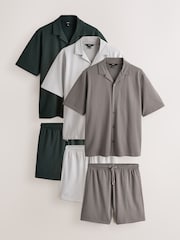 Neutral/Green/Grey 3 Pack Jersey Shirt and Short Set - Image 1 of 9