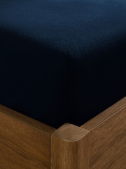 Blue Navy Brushed Cotton Supersoft Extra Deep Fitted Sheet - Image 2 of 2