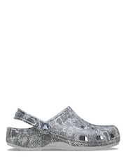 Crocs Grey Classic Snake Print Clogs - Image 1 of 6