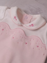 Emile Et Rose Leah All In One Pink Lower with Embroidered Scalloped Yoke - Image 4 of 4