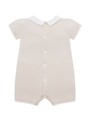 Emile Et Rose Natural Logan Knitted Romper with Mock Pockets & Collar - Image 3 of 4