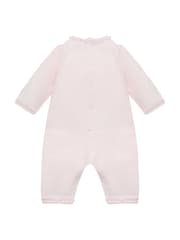 Emile Et Rose Pink Lily All-In-One with Embroidered Hearts Lace Trim & Hairband - Image 4 of 6