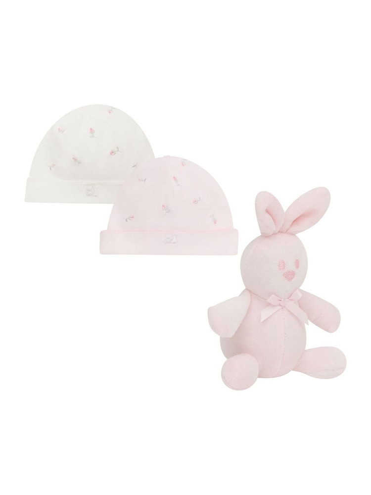 Rosa - Emile Et Rose Linden gave Sett med to hatter og brodert teddybjørn og leketøy - Bilde 3 av 3