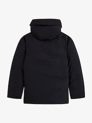 Fred Perry Black Padded Patch Pocket Parka Jacket - Image 5 of 5