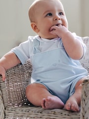 Emile Et Rose Lucas - 2 In1 Blue Bib Short With Embroidered Bear Features & 3D Ears - Image 1 of 4