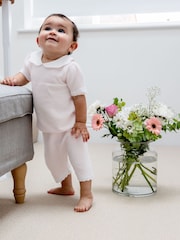 Laura - Knitted Crocheted Hems &  Embroidered Collar Top & Shorts 2 Piece - Image 1 of 6