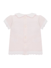 Laura - Knitted Crocheted Hems &  Embroidered Collar Top & Shorts 2 Piece - Image 4 of 6