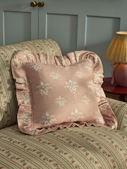 Cath Kidston Pink Crest Printed Cushion - Image 1 of 3