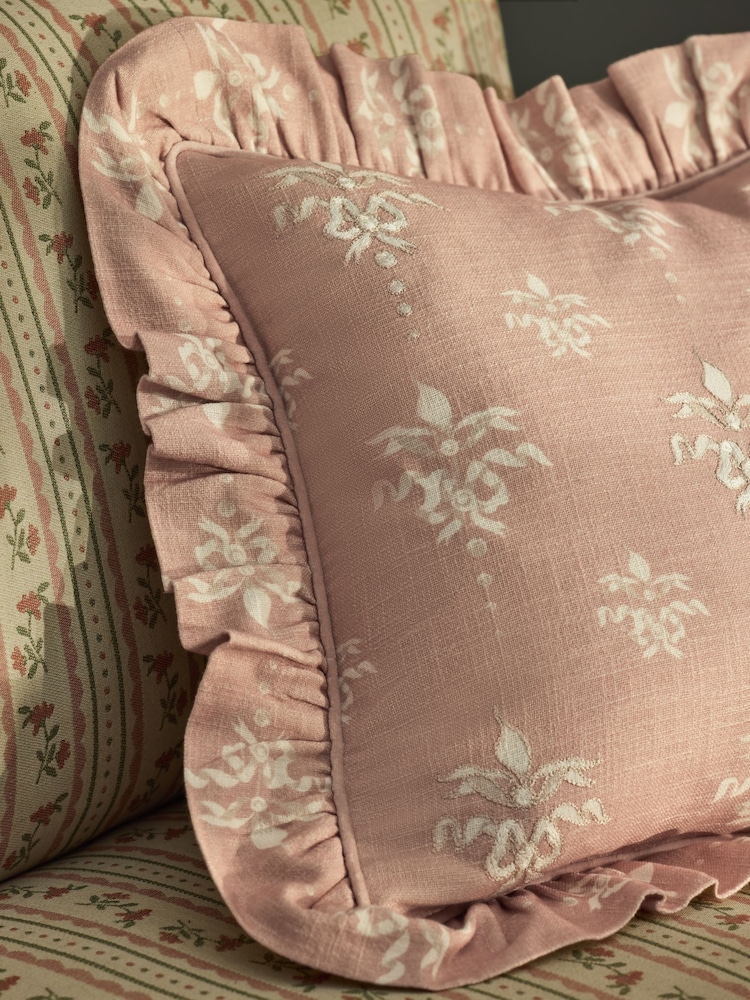 Cath Kidston Pink Crest Printed Cushion - Image 3 of 3