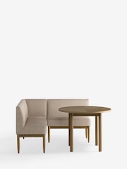 Textured Boucle Weave Mid Natural Aire Corner Bench and Table Set - Image 1 of 4