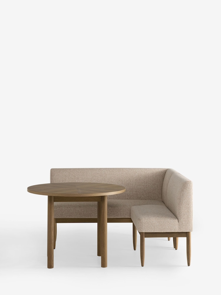 Textured Boucle Weave Mid Natural Aire Corner Bench and Table Set - Image 2 of 4 Textured Boucle Weave Mid Natural Aire Corner Bench and Table Set - Image 2 of 4