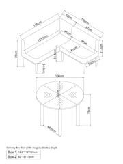 Textured Boucle Weave Mid Natural Aire Corner Bench and Table Set - Image 4 of 4