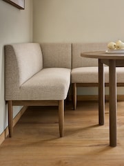 Textured Boucle Weave Mid Natural Aire Corner Bench and Table Set - Image 6 of 10