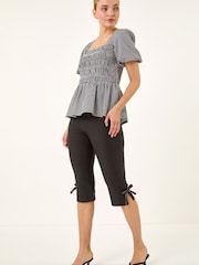 Roman Black Bow Bengaline Capri Trousers - Image 2 of 5