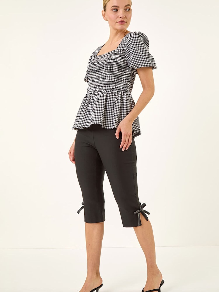 Roman Black Bow Bengaline Capri Trousers - Image 2 of 5