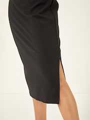 Roman Black Stretch Fitted Midi Dress - Image 5 of 5