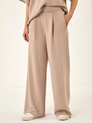 Roman Brown Soft Wide Leg Stretch Trousers - Image 4 of 5