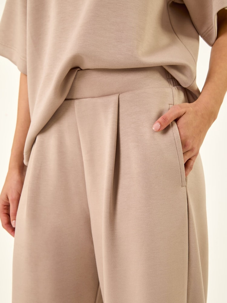 Roman Brown Soft Wide Leg Stretch Trousers - Image 5 of 5