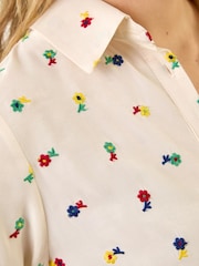 Roman White Floral Embroidered Shirt - Image 6 of 6