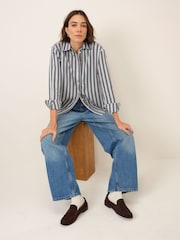 Nobodys Child Hesta Relaxed Stripe Shirt - תמונה 3 מתוך 4