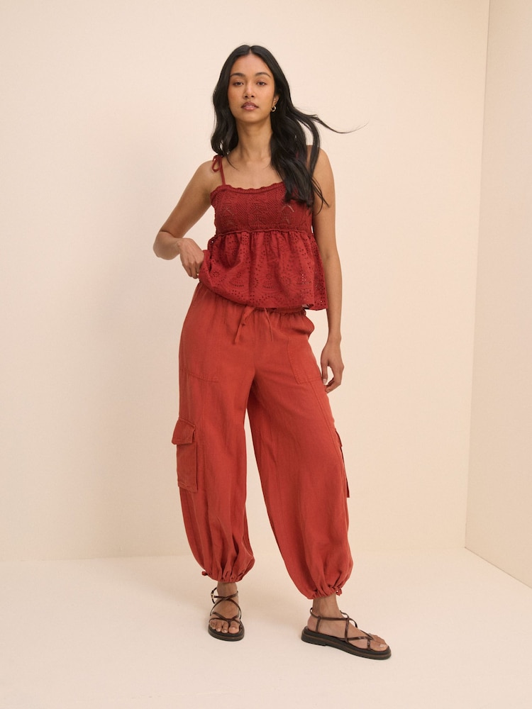Nobodys Child Red Harrison Utility Ballon Trousers - Image 1 of 5