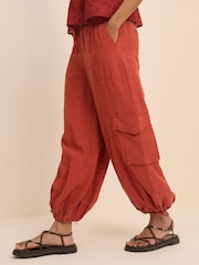 Nobodys Child Red Harrison Utility Ballon Trousers - Image 3 of 5