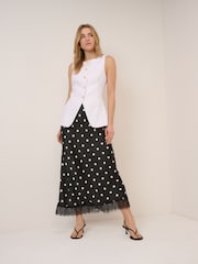 Nobodys Child Black Polka Dot Skirt With Lace Trim - Image 2 of 5