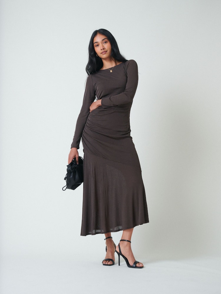 Nobodys Child Brown Tallulah Midi Dress - Image 1 of 5 Nobodys Child Brown Tallulah Midi Dress - Image 1 of 5