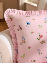 وسادة كرسي قطن بنقشة مربعات مطرَّزة بفراشات من Cath Kidston - صورة 4 من 5