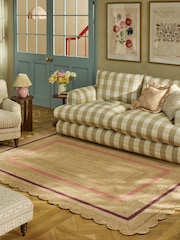 Cath Kidston Pink Jute Border Rug - Image 1 of 5