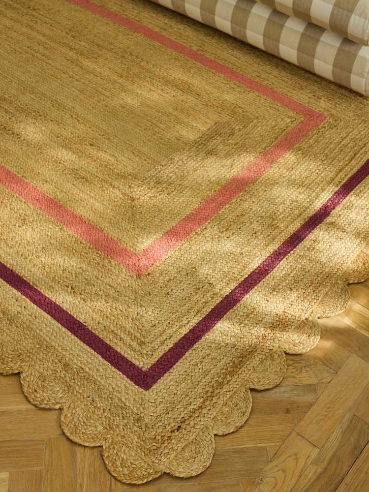 Cath Kidston Pink Jute Border Rug - Image 2 of 5 Cath Kidston Pink Jute Border Rug - Image 2 of 5