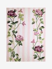Cath Kidston Pink Floral Stripe Rug - Image 1 of 1
