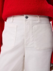 Mint Velvet Cream Corduroy Wide Trousers - Image 4 of 7