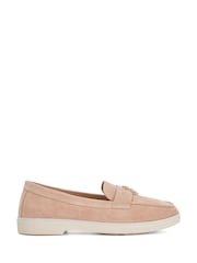 Dune London Pink Wide Fit Grinning Unlined Suede Loafers - Image 3 of 6