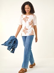 Roman White Floral Embroidered Tunic Top - Image 1 of 5