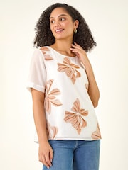 Roman White Floral Embroidered Tunic Top - Image 2 of 5