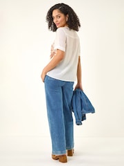 Roman White Floral Embroidered Tunic Top - Image 3 of 5