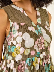 Roman Green Floral Lace Smock Dress - Image 5 of 5