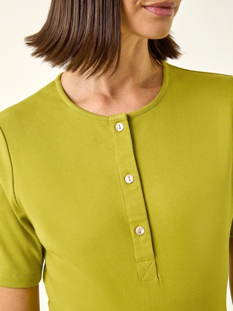 Grün - Roman Midikleid mit Knöpfen, Taschen und Stretch-Anteil - Bild 6 von 6