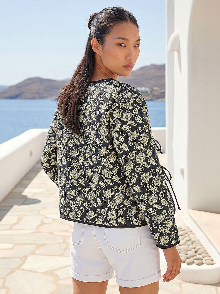 Roman Black Reversible Printed Quilted Jacket - Image 4 of 4 Roman Black Reversible Printed Quilted Jacket - Image 4 of 4