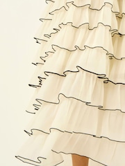 Roman Black Ruffle Knit Maxi Dress - Image 5 of 5