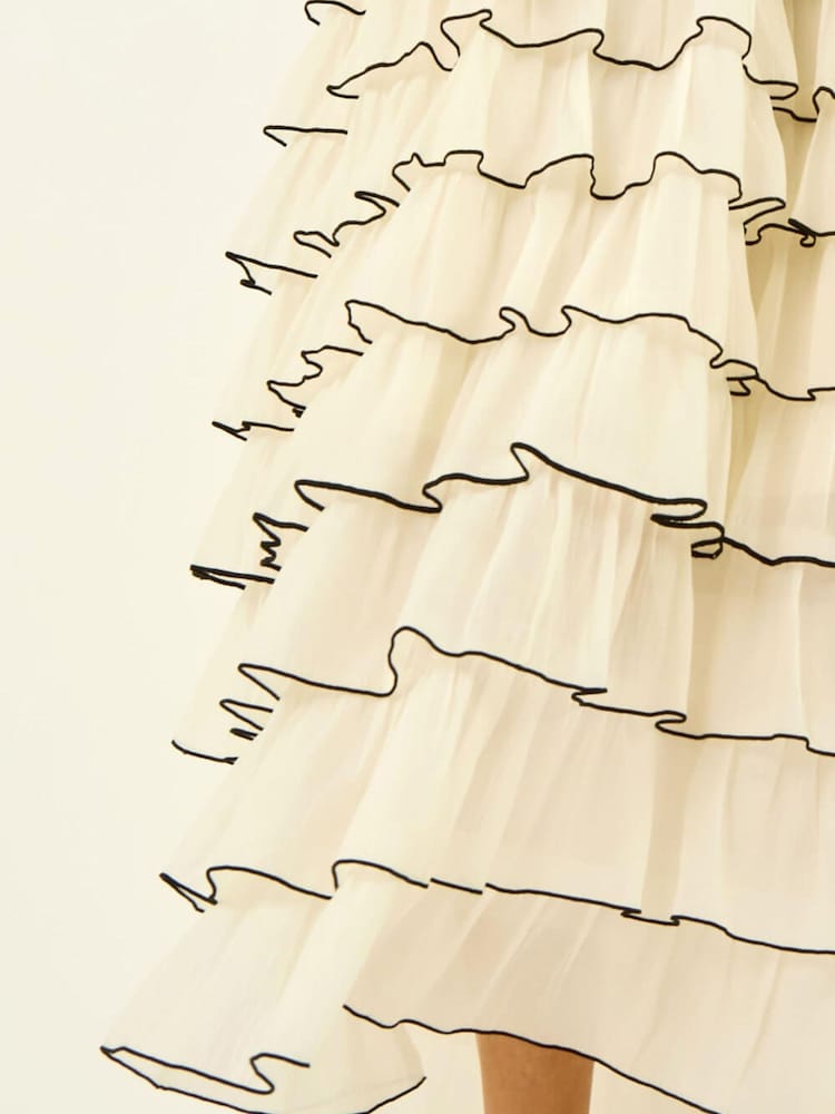 Roman Black Ruffle Knit Maxi Dress - Image 5 of 5