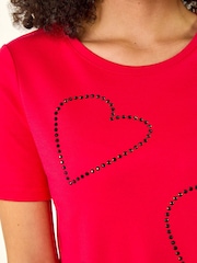 Roman Red Embellished Heart T-Shirt - Image 5 of 5
