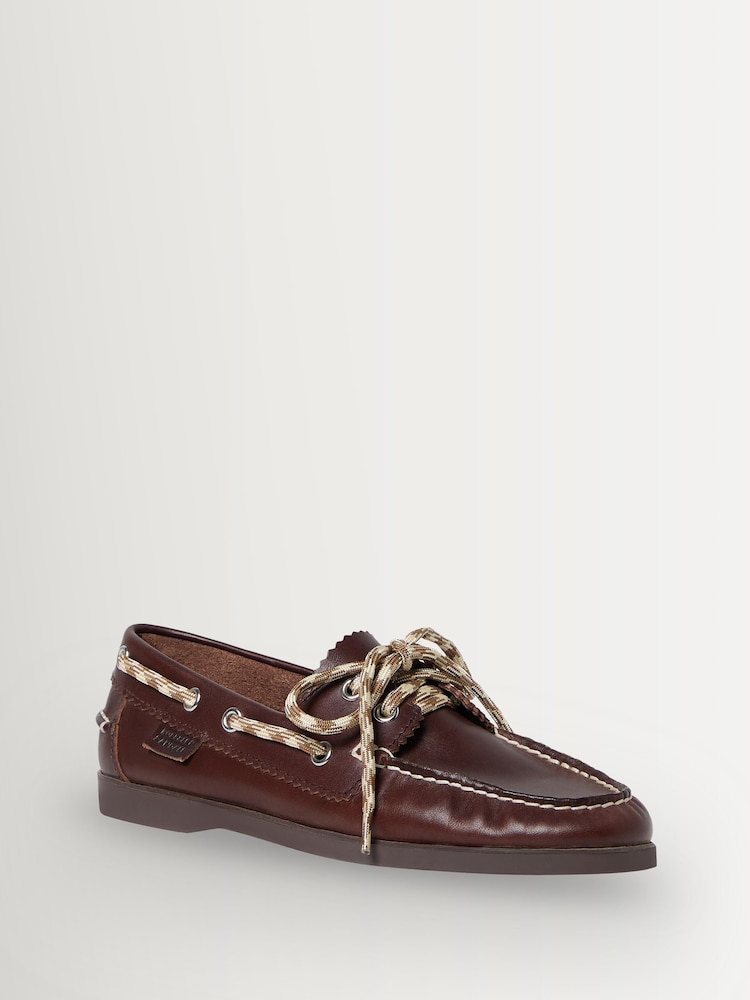 Loeffler Randall Brown Franco Leather Boat Shoes - Image 2 of 6