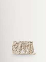 Loeffler Randall Natural Serena Snake Gathered Clutch - Image 2 of 5