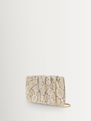 Loeffler Randall Natural Serena Snake Gathered Clutch - Image 3 of 5