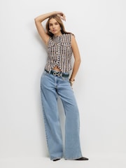 River Island Brown Sleeveless Boucle Waistcoat - Image 2 of 4